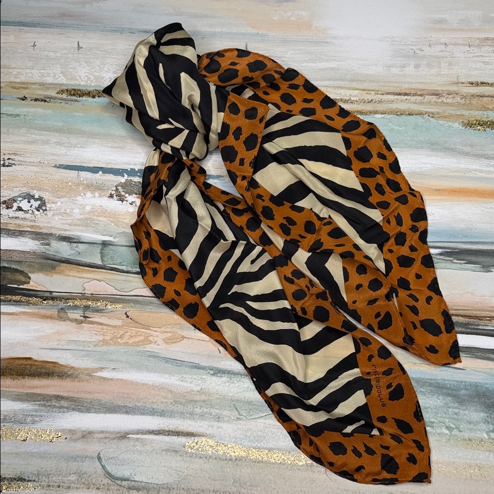 Liz Claiborne Animal Print Scarf in Black and Brown